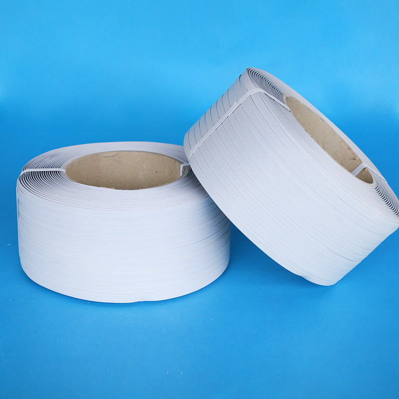 PP csomagoló heveder gépi felhasználásra, 0.8 mm vastagság, erős húzószilárdság, tekercs Ø320 mm / Ø100 mm