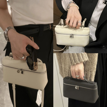 LP19 torbica za ručak — inspirirana Gigi, jednodijelna ramenska crossbody torba, koža prvog sloja teleća, horizontalni kvadratni oblik, zatvaranje na zip, jedna naramenica
