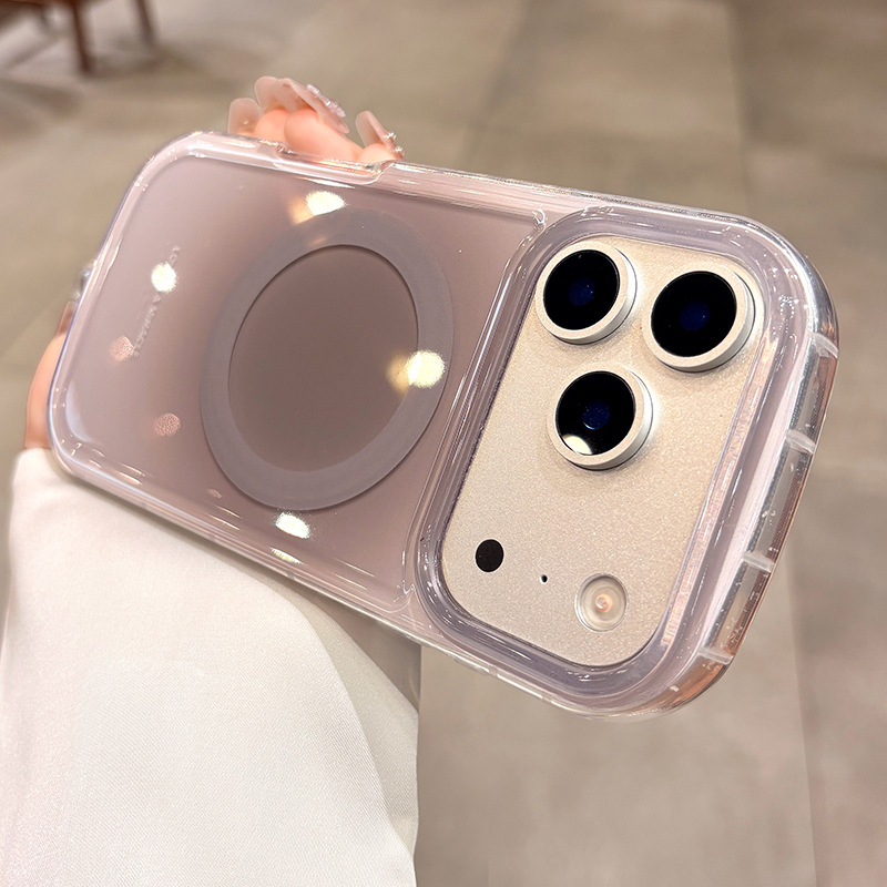 Ochranný kryt pre iPhone 17 Pro Max s airbagovou ochranou, tvrdený obal, minimalistický štýl, akrylový materiál, protišmykový, magnetická priľnavosť