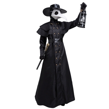 Yixiaoyi Unisex Srednjovjekovni Steampunk Kostim Doktoru Crne Kuge s Maskom Dugog Kljuna Ptice, Pamuk Mješavina (65% Poliester, 20% Vlakna koja sadrže hlora), Proljetće 2025
