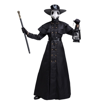 Yixiaoyi Unisex Srednjovjekovni Steampunk Kostim Doktoru Crne Kuge s Maskom Dugog Kljuna Ptice, Pamuk Mješavina (65% Poliester, 20% Vlakna koja sadrže hlora), Proljetće 2025