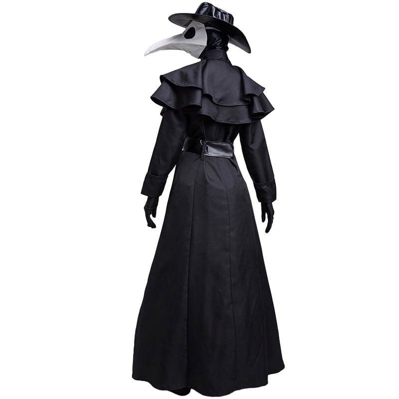 Yixiaoyi Unisex Srednjovjekovni Steampunk Kostim Doktoru Crne Kuge s Maskom Dugog Kljuna Ptice, Pamuk Mješavina (65% Poliester, 20% Vlakna koja sadrže hlora), Proljetće 2025