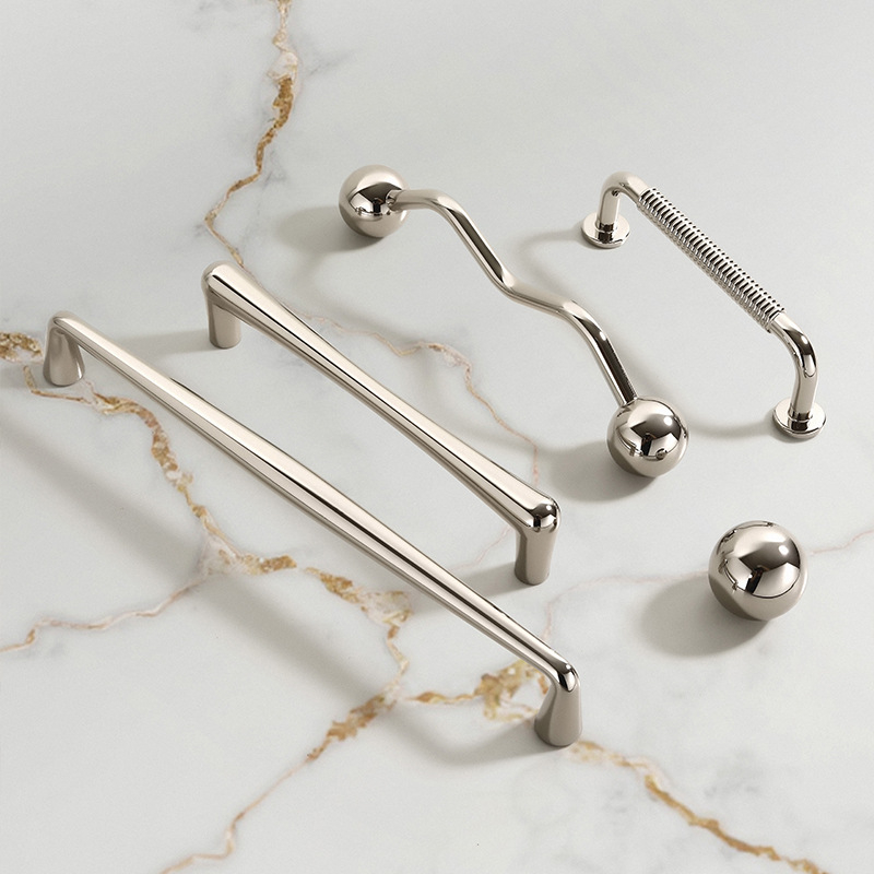 Mâner ușă garderob și dulap, aliaj de zinc, AB20001, finisaj electroplacat