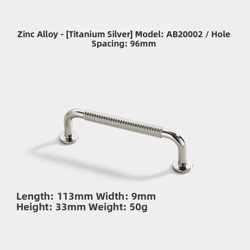 Mâner ușă garderob și dulap, aliaj de zinc, AB20001, finisaj electroplacat