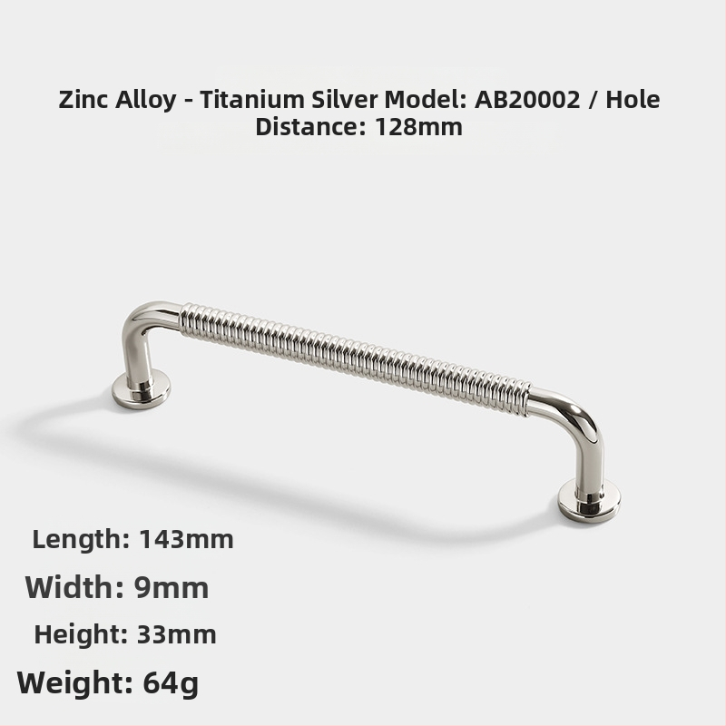 Mâner ușă garderob și dulap, aliaj de zinc, AB20001, finisaj electroplacat