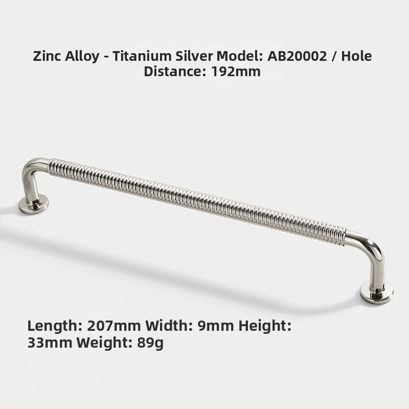 Mâner ușă garderob și dulap, aliaj de zinc, AB20001, finisaj electroplacat