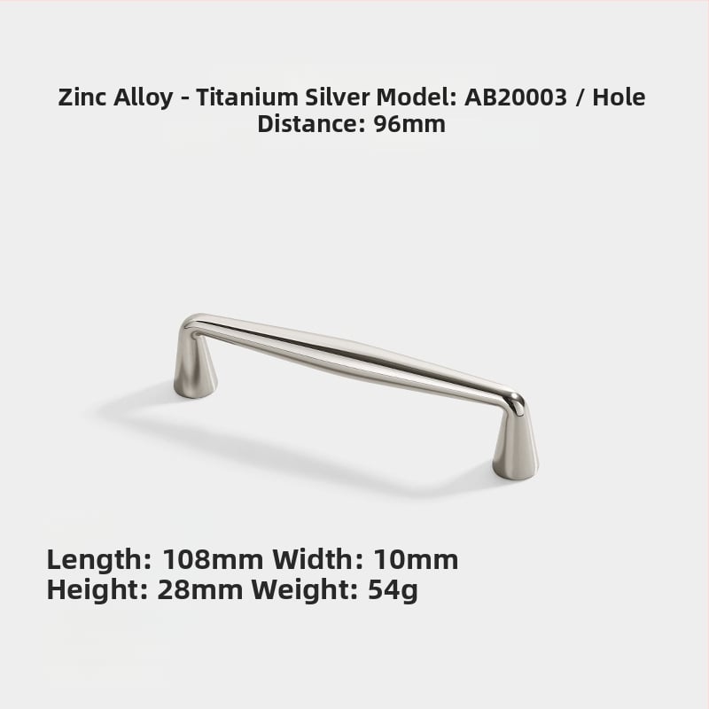 Mâner ușă garderob și dulap, aliaj de zinc, AB20001, finisaj electroplacat