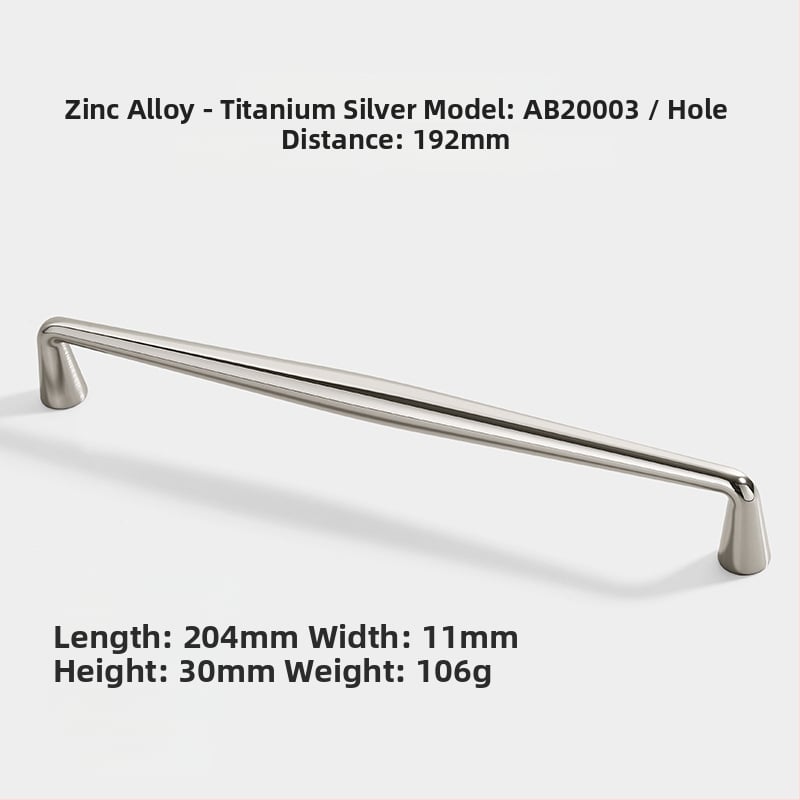 Mâner ușă garderob și dulap, aliaj de zinc, AB20001, finisaj electroplacat