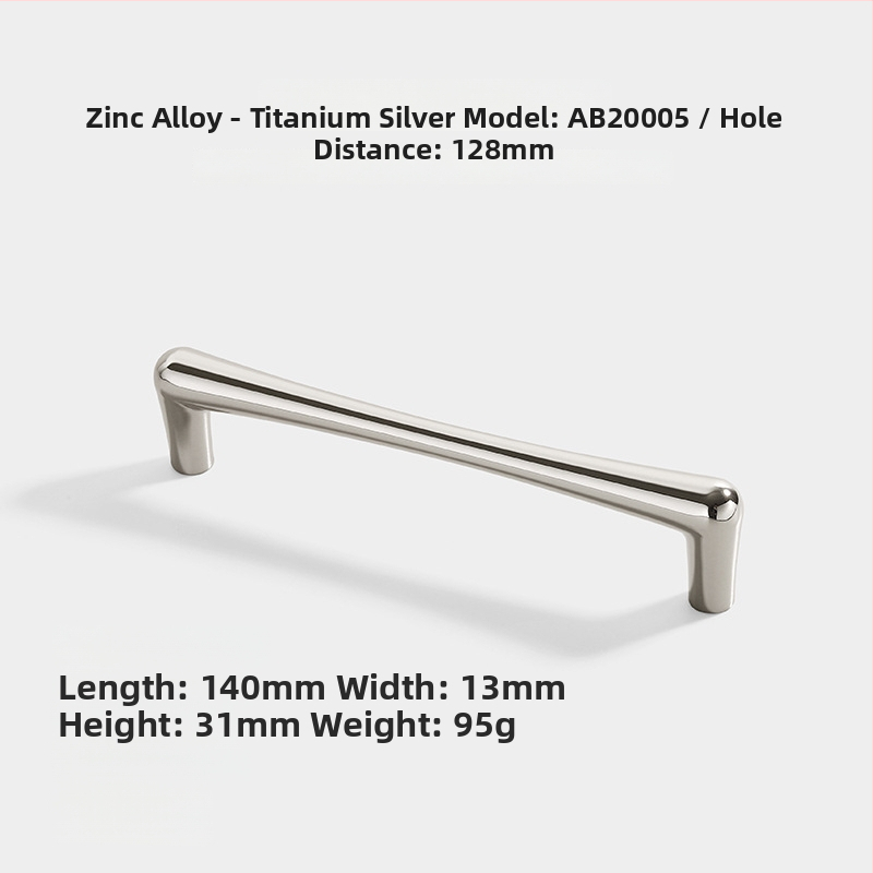 Mâner ușă garderob și dulap, aliaj de zinc, AB20001, finisaj electroplacat