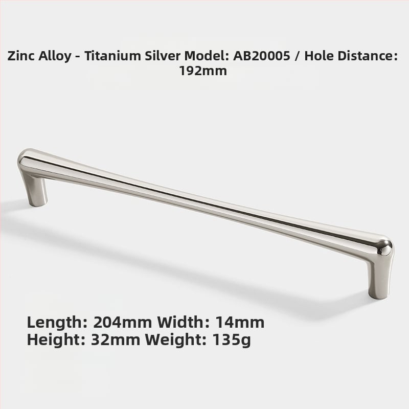 Mâner ușă garderob și dulap, aliaj de zinc, AB20001, finisaj electroplacat