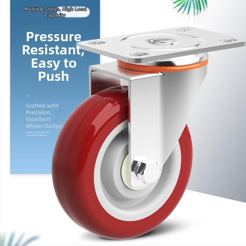 Roată pivotantă universală din poliuretan, pentru cărucioare și remorci – funcționare silențioasă