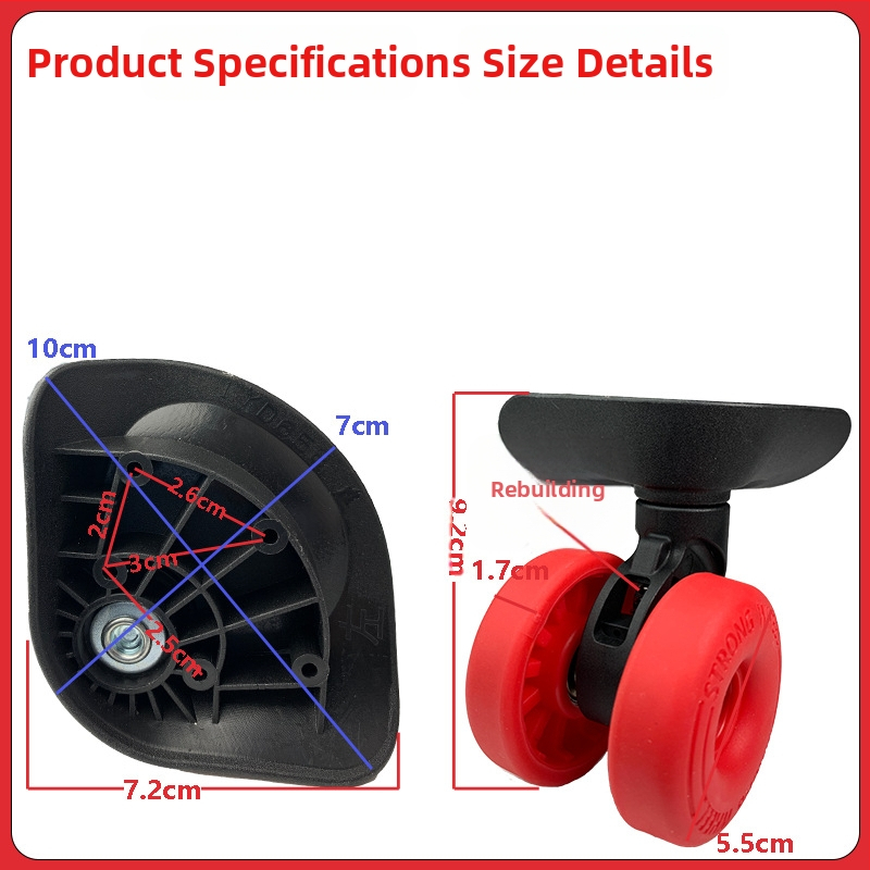 Roti universale pentru bagaje — silențioase, antișoc, rezistente la uzură; din plastic, Yida, cod YD658