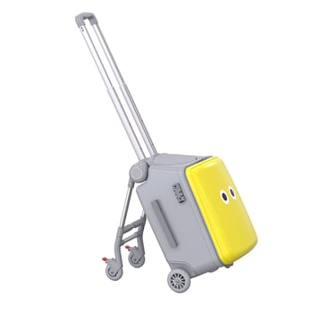 Παιδικές αποσκευές με λειτουργία καθίσματος, μεγάλη χωρητικότητα, PC περίβλημα, 5,1 kg, TSA συνδυασμένη κλειδαριά, φερμουάρ