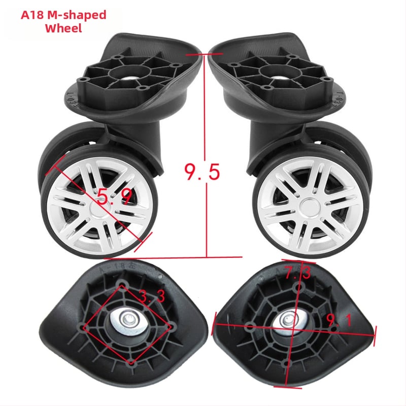 Колесо за куфар A18, M-образно колело, ABS материал, алуминиева рамка, пролет 2024