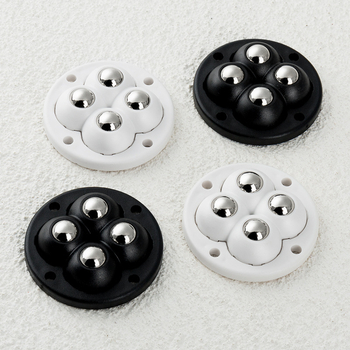 Bază cu roți universale pentru fundul cutiei de depozitare (4 role), bază autoadezivă, din plastic