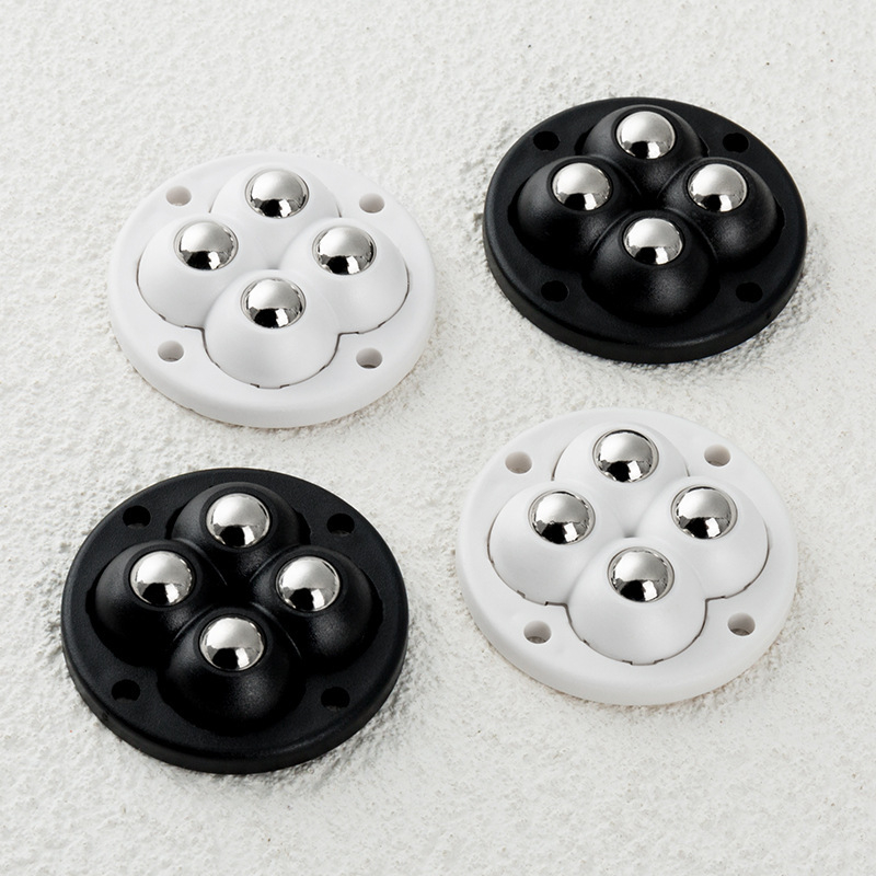 Bază cu roți universale pentru fundul cutiei de depozitare (4 role), bază autoadezivă, din plastic