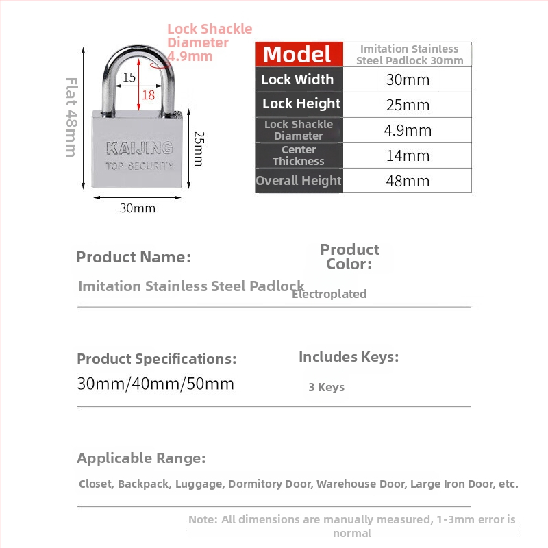 Lacăt din oțel inoxidabil, stil modern minimalist, lacăt pentru uz casnic, brand Interesting trip