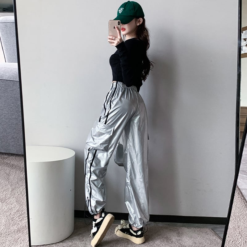 Női paillettes jazz tánc szett - rövid jelmez hip-hop utcai stílushoz, pamut 50–70% + másik anyag <30%, 2025 tavasz