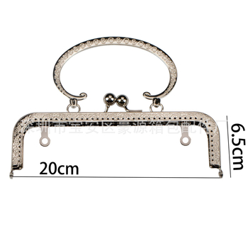 Рамка за чанти за горна дръжка - квадратна изпъкнала S-патерна рамка - железен материал, бронзов финиш