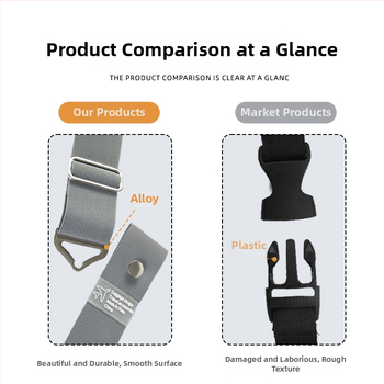 Каишка за багаж с метална триъгълна катарама, еластичен кръстосан ремък, полиестер, против кражба и разширяемост