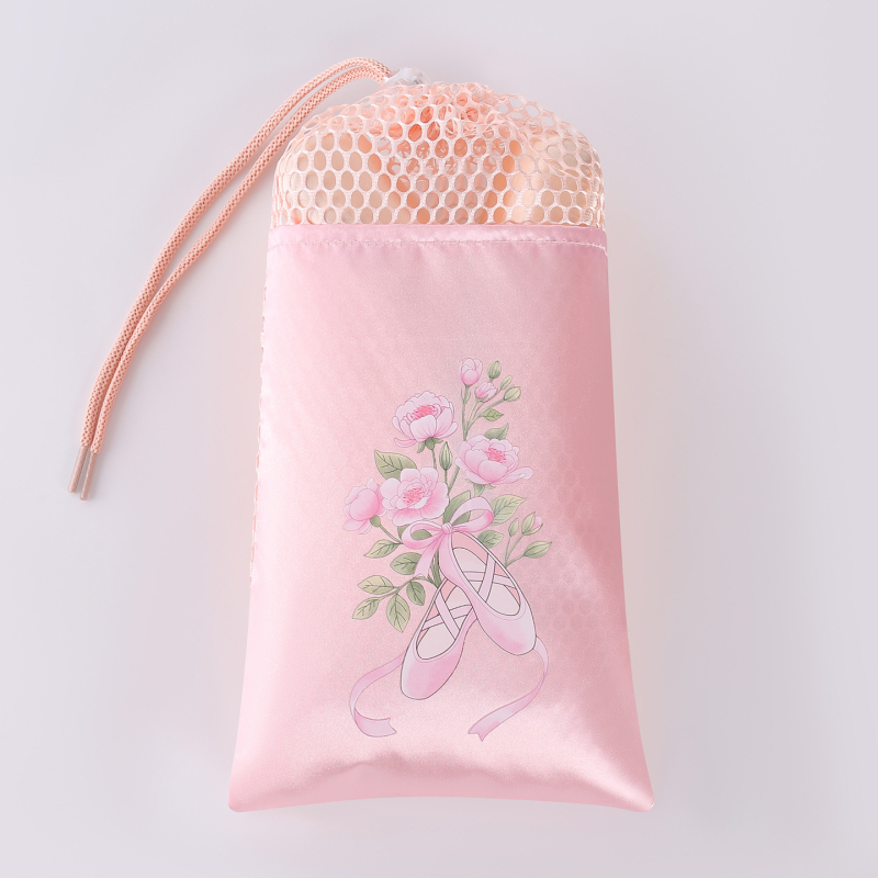 Geantă de balet pentru pantofi cu buzunare duble, plasă respirabilă, șnur din poliester