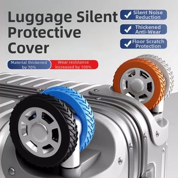 Kryt kolies batožiny — ochranný kryt kolies kufra, náhradné tiché univerzálne koliesko, silikónový krúžok príslušenstvo, ABS materiál, jar 2025