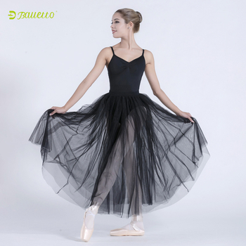Duža baletna tutu suknja za žene — materijal: pamuk-nylon smjesa, podstava: Lycra, sadržaj podstava: poliester, jednofarbni uzorak