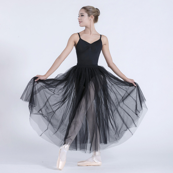 Duža baletna tutu suknja za žene — materijal: pamuk-nylon smjesa, podstava: Lycra, sadržaj podstava: poliester, jednofarbni uzorak