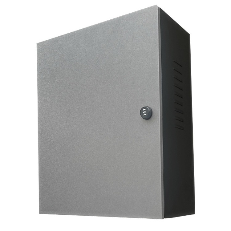 Шкаф за защита на EV зарядно за вътрешен/външен монтаж на колона – 3 вериги, 3 реда превключватели, корпус от студено валцувана стомана, ниво на защита 43, номинален ток 21 A