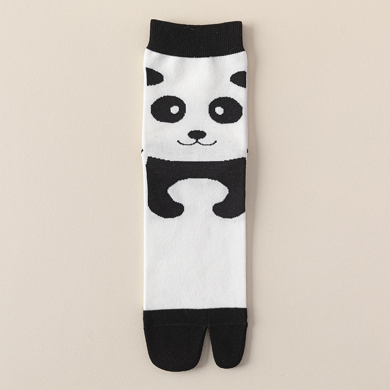 Șosete pentru femei cu degete separate, lungime medie, model cartoon, amestec din bumbac-poliester-nylon, respirabile