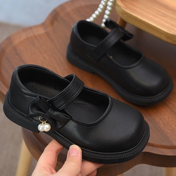 Pantofi fete din piele, închidere Velcro, partea superioară din piele, talpă din cauciuc, anti-derapare, pentru primăvară-toamnă