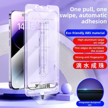 Protecție ecran iPhone 13 Pro Max, sticlă temperată, membrană frontală, HD, antiamprente, ecran complet