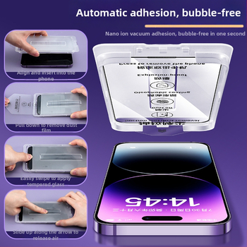 Protecție ecran iPhone 13 Pro Max, sticlă temperată, membrană frontală, HD, antiamprente, ecran complet