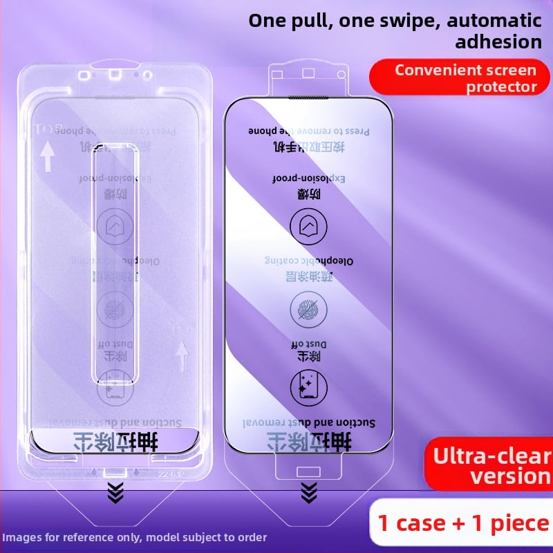 Protecție ecran iPhone 13 Pro Max, sticlă temperată, membrană frontală, HD, antiamprente, ecran complet