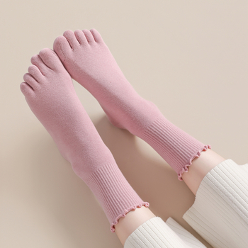 Șosete cu cinci degete din bumbac, stil japonez, lungime medie, pentru toate sezoanele