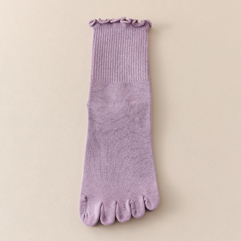 Șosete cu cinci degete din bumbac, stil japonez, lungime medie, pentru toate sezoanele