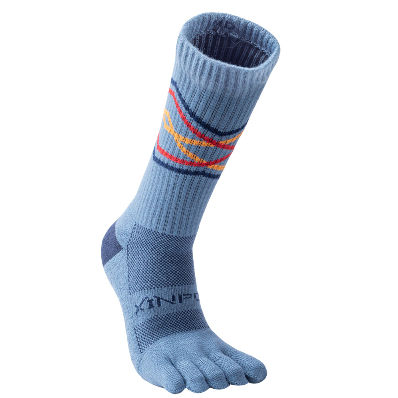 Șosete sportive cu degete separate, Coolmax, uscare rapidă, anti-alunecare, înalte
