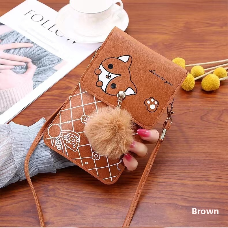 PU bőr telefon táska mágneszáras, függőleges négyzet alakú, telefon rekesz, nőknek