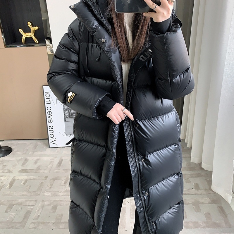 Geacă de puf pentru femei, lungă, izolație groasă, umplutură din puf de gâscă alb, exterior poliester