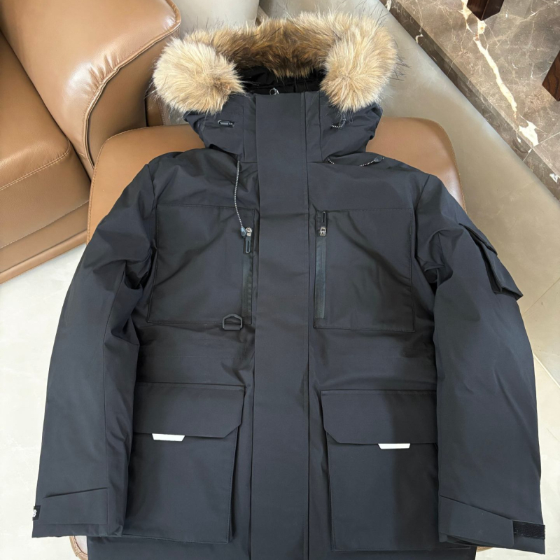 Ženska jakna s kapuljačom i lažnim krznom na ovratniku, korejski casual stil, srednja duljina, punilo od bijelog patka perja 80–85%, poliester