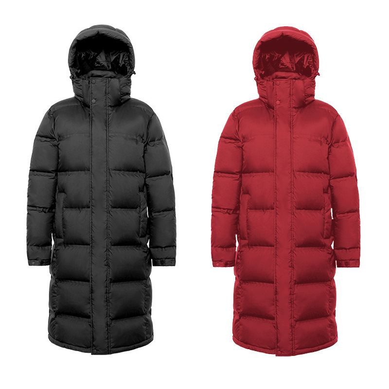 Μακρύ μπουφάν με κουκούλα, γέμισμα από γούνα χήνας 195–242 g, 800 γέμισμα, πολυεστερική ύφανση