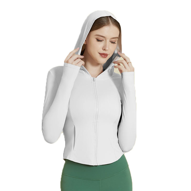 Γυναικεία αντιανεμική ζακέτα με κουκούλα, UV προστασία UPF50+ από νάιλον, για τρέξιμο και γυμναστική