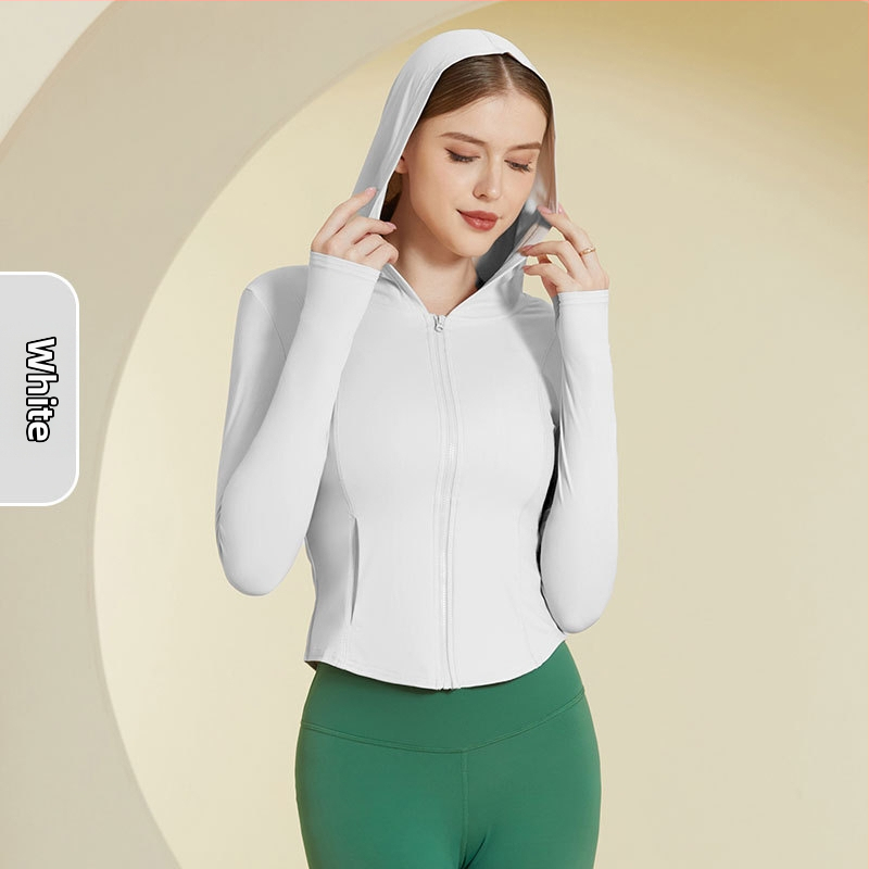 Γυναικεία αντιανεμική ζακέτα με κουκούλα, UV προστασία UPF50+ από νάιλον, για τρέξιμο και γυμναστική