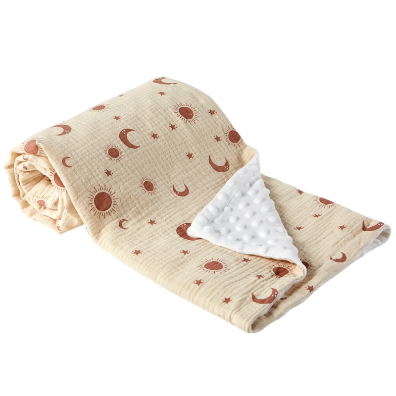 momuz Pătură Beanie pentru bebeluși din bumbac 95%+, dublu strat, căldură, design cu desene animate, potrivită pentru sugari și copii mici (1–3 ani), confort pentru toate sezoanele