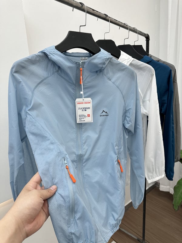 Αντιανεμικό μπουφάν με κουκούλα για εξωτερικούς χώρους - ελαφρύ, γρήγορο στέγνωμα, αναπνεύσιμο νάιλον με UPF50+