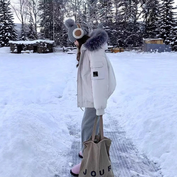 Geacă de puf în stil coreean, cu puf de rață alb, 86–90% conținut puf, material nylon, umplere 101–200 g