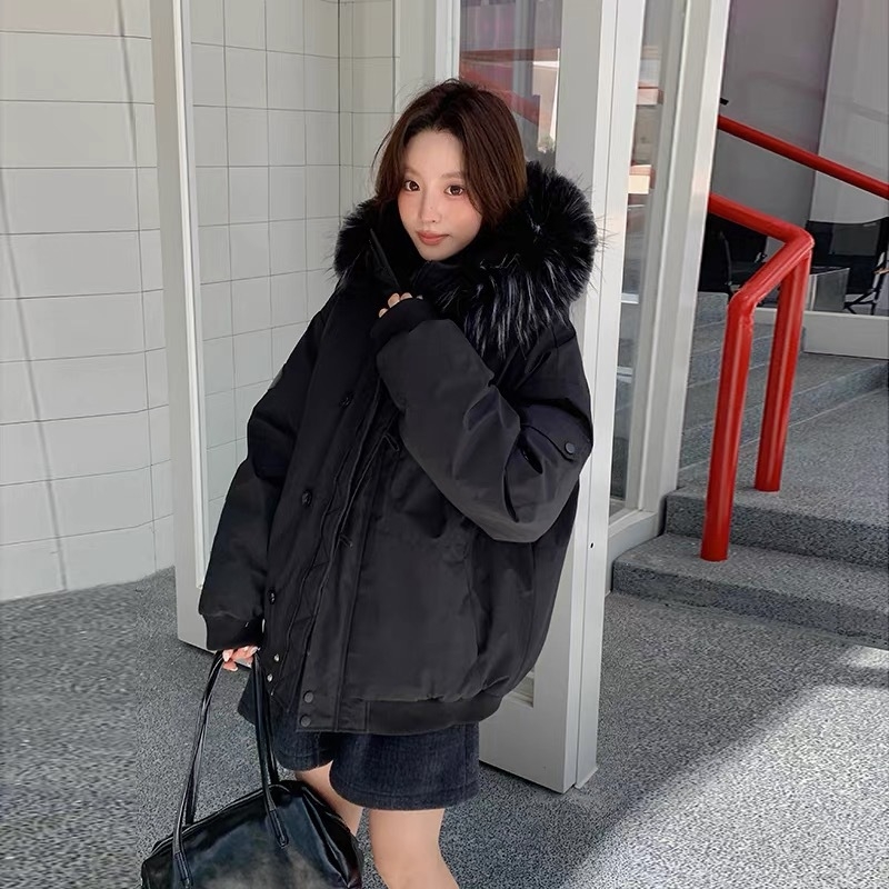 Geacă de puf în stil coreean, cu puf de rață alb, 86–90% conținut puf, material nylon, umplere 101–200 g