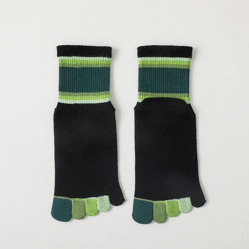 Dječje čarape s pet prstiju, prugaste, pamučne, unisex, uzrast 7-12 godina