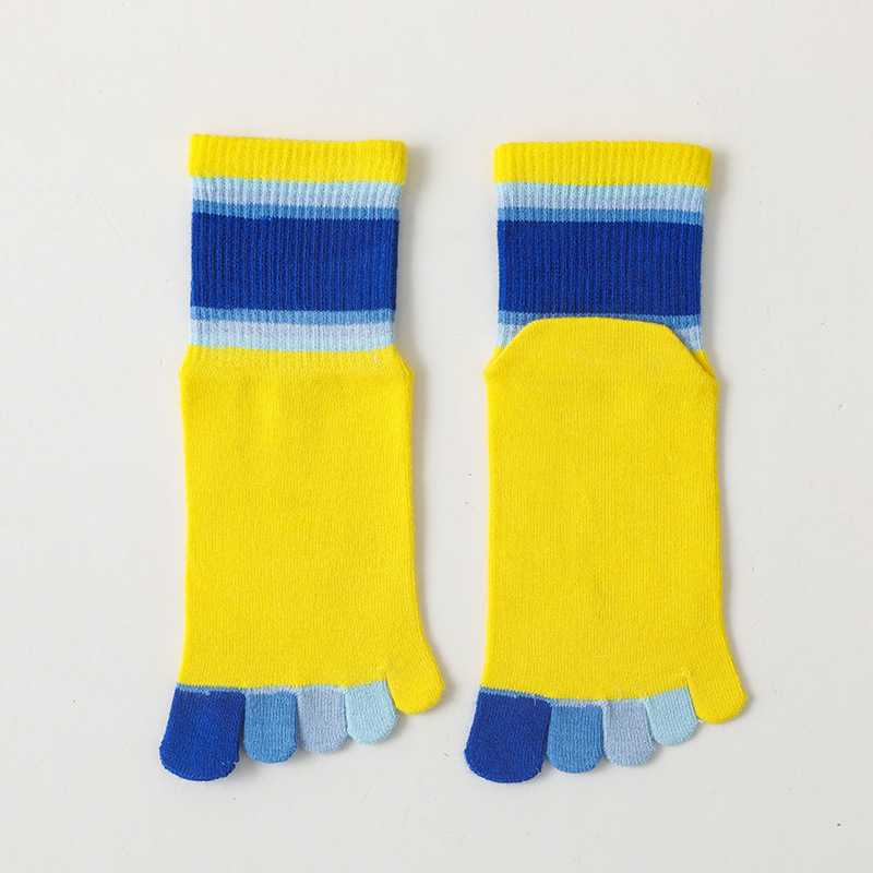 Dječje čarape s pet prstiju, prugaste, pamučne, unisex, uzrast 7-12 godina