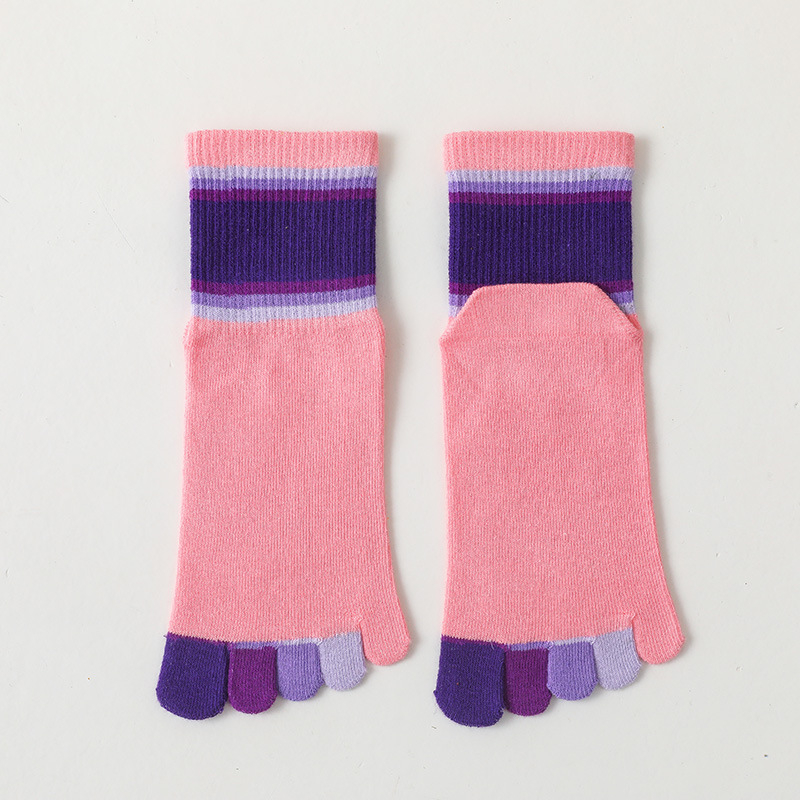 Dječje čarape s pet prstiju, prugaste, pamučne, unisex, uzrast 7-12 godina